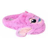 Pantufla Dama Disney Ángel Stitch Rosa Antiderrapante Lila