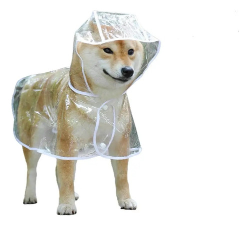 Impermeable Transparente Con Capucha P/perro Talla L 5-7 Kg