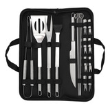 Set Estuche Kit Accesorios Y Utensilios Para Bbq Carne Asada