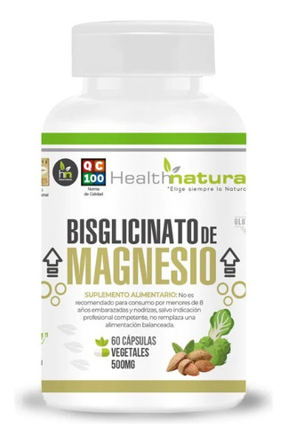 Bisglicinato De Magnesio 60 Unidades 500mg  Healthnatural  