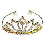 Tiara Pedraria Noiva Strass Debutante Coroa Princesa Luxo