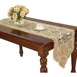 Mantel Grande Beige Con Encaje Floral Y Rosas Bordadas