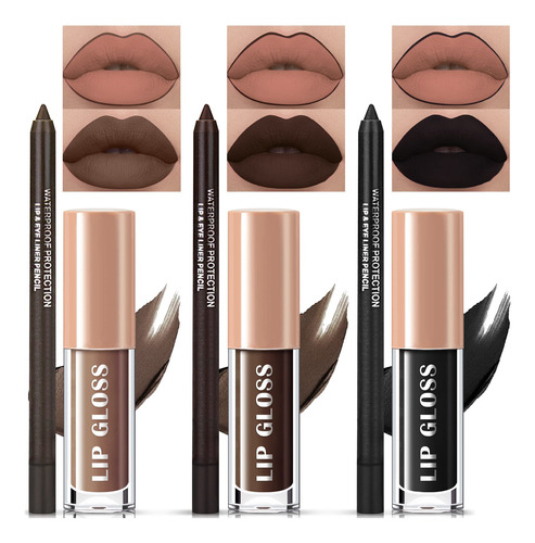 Newbang Lapiz Labial Y Delineador De Labios De 3 Colores Neg