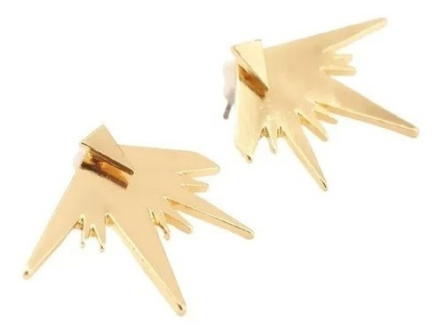 Aretes Pendientes Forma Destello Estrella Color Oro Mujer