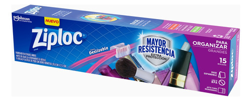 Ziploc Bolsa Organizar Grande X 15 Unidades