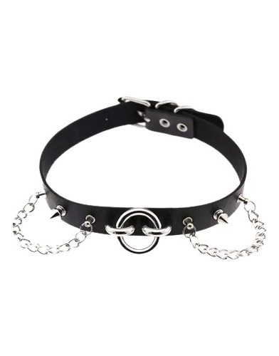 Collar, Gargantilla, Con Cadenas, Aro, Unisex, Negro