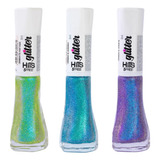 Kit Esmalte Hits Multichrome 3 Cores Glitter Refletivo