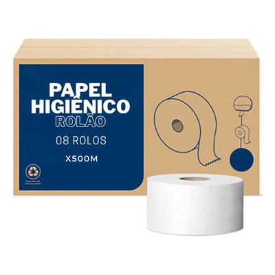 Papel Higiênico Rolão 500 Metros C\u002F8 Unidades Extra Luxo | Parcelamento sem juros
