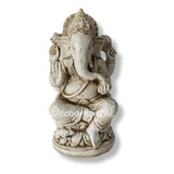 Ganesha Grande Sentada Con Flor Loto 40 Cm  Apta Exterior 