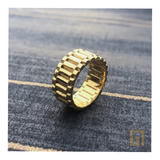 Anillo Eslabón Rolex - Enchapado En Oro - Calidad Premium