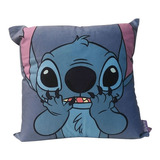 Almofada 40x40 Stitch Flores  Disney Stitch Cor Azul