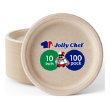 Jolly Chef Platos 100% Compostables Resistentes De 10 Pulgad