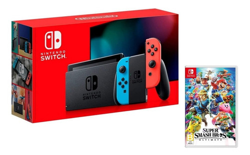 Nintendo Switch 32gb Standard Neon 2.0 Y Juego S Smash Bros