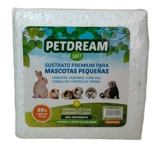 Sustrato Papel Pet Dream Soft 570g Hamster Erizos Conejo -ar