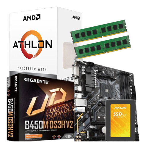 Combo Actualización Pc Amd Athlon 3000g + 16 Gb + Ssd 480