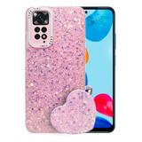 Carcasa Para Xiaomi Redmi Note 11 Pro 5g Glitter Pop Socket