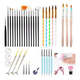 Kit 32 Pinceles Uñas Liner Kolinsky Puntero Bledo Silicon 3d