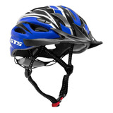 Capacete Ciclismo Ajustável Com Led Bike Bicicleta Tech Cl Cor Azul Tamanho G