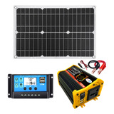 Conjunto De Cargador Solar Inversor, Sistema Dual De 12 V Y
