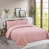 Cubrecama Quilt De Verano King 2.5 Plazas Pompones Rosa