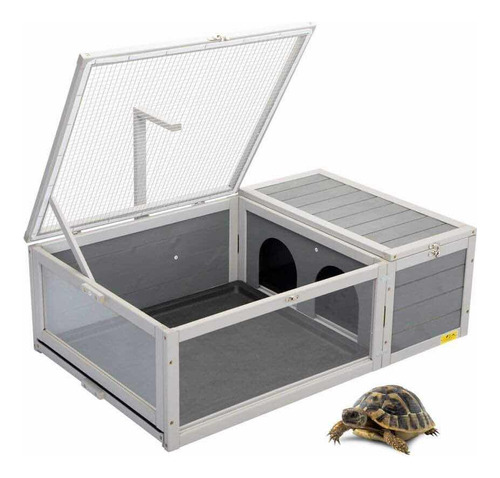 Jaula Casa De Reptiles Animales Pequeños Gris 37.8 Pulgadas