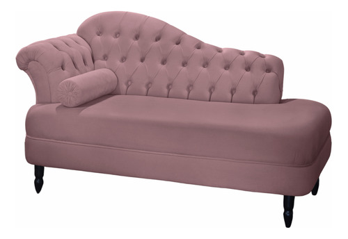 Recamier Divã Supreme Rose Veludo 160cm