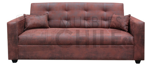 Sofa Cama 200cm Brazo Recto Tapiz Cuero Bonded Muebles Chile