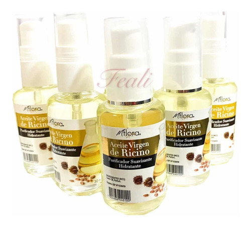 Pack X 5 Aceite Virgen De Ricino Pelo Y Pestañas 30ml Flora