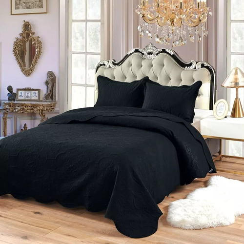 Quilt De Verano King/super King. Color Negro