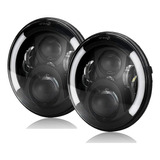 X2 Foco Jeep 7 Pulgadas Ojo De Angel Bicolor Lateral Led R&c