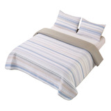 Cubrecama Verano Queen 230x250 Quilt Reversible + 2 Fundas Color Neuss