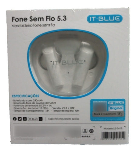 Fone Sem Fio 5.3 It-blue Bluetooth