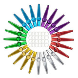 Kazoo Metálico Foraineam 24-pack Con 24 Diafragmas De