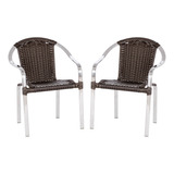Kit 2 Cadeiras De Piscina Em Aluminio E Fibra Toquio