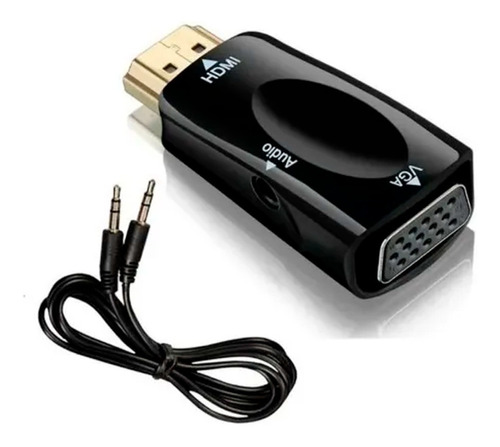 Adaptador Hdmi P/ Vga P2 Com Audio Ligar Ps4 Xbox Em Monitor