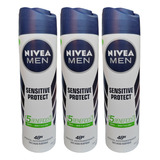 Pack X3 Nivea Antitranspirante Sensitive Protect Men 48h