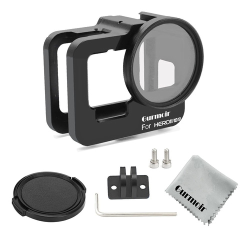 Gurmoir Funda De Metal Para Gopro Hero 11/hero 10/9 Negro, M