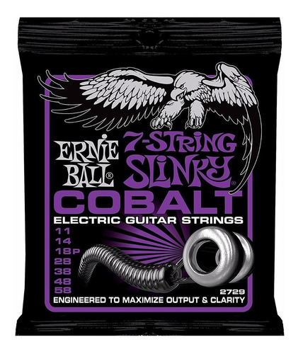 Encordado Ernie Ball 2729 Cobalt Guitarra Eléctrica 7 Cuerda