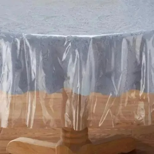 Toalha De Mesa Redonda Plastico Transparente 1,20 M Diâmetro