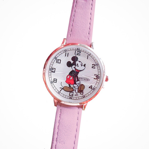 Reloj Mickey Mouse Correa Cuero Colores