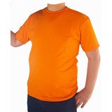 Remera Naranja Manga Corta  Algodon Calidad Premium Vial