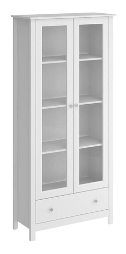 Cristaleira 2 Portas 1 Gaveta Ditália E-954 Branco Cozy