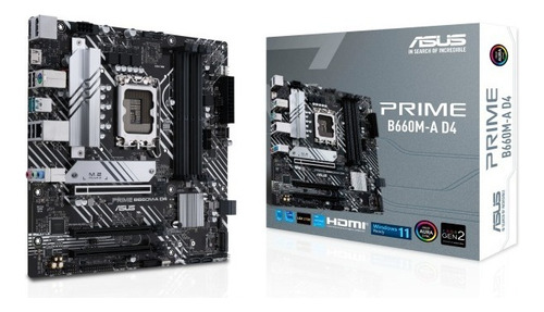 Motherboard Asus B660m A D4 Lga 1700 Intel 12va Color Negro