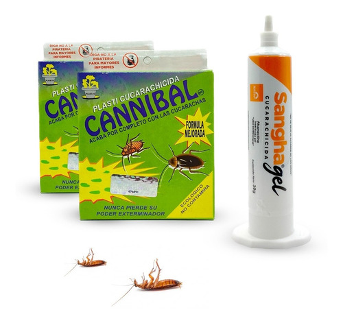 2 Insecticidas Para Cucarachas Cannibal Y Jeringa Sangha Gel