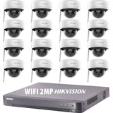 Kit Seguridad Hikvision Dvr 16 Ch + 16 Camaras Wifi 2mp