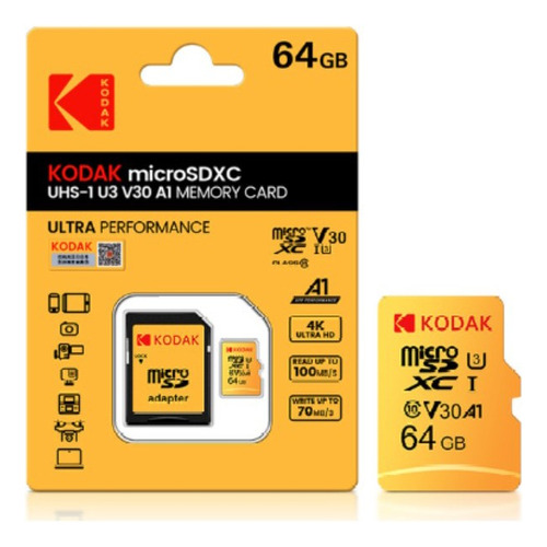 Cartão De Memória Micro Sd 64gb Classe 10 Kodak Original