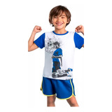 Pijama Niño Remera Con Short Player Promesse Pr12435