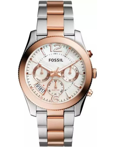 Reloj Fossil Es4135 Dama Bicolor En Acero 100% Original