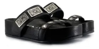 Sandalias Flats Cuero Ricky Sarkany Quebi Negro 39