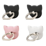 4 Anillos Para Celular - Gatos Negros/blanco/rosa